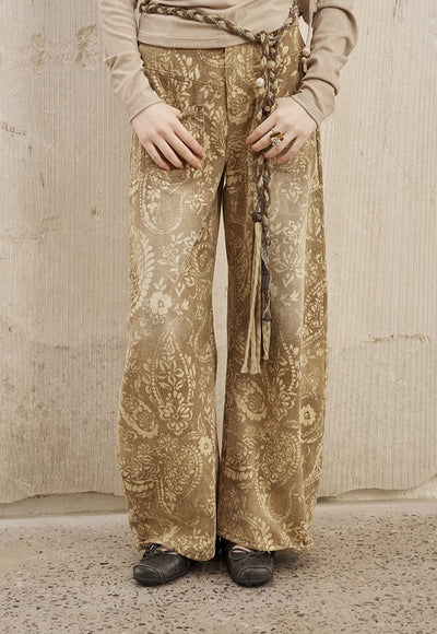 Paisley Print Wide-leg Jeans DID0252