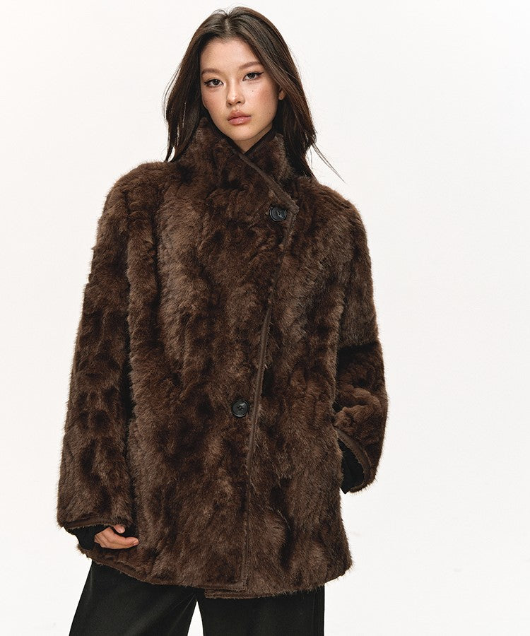 High-end Stand-collar Faux Fur Coat ANA0081