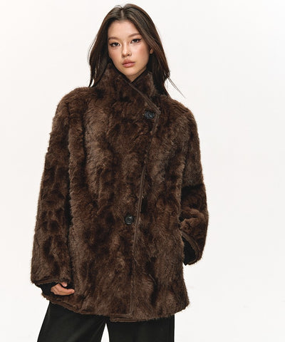 High-end Stand-collar Faux Fur Coat ANA0081