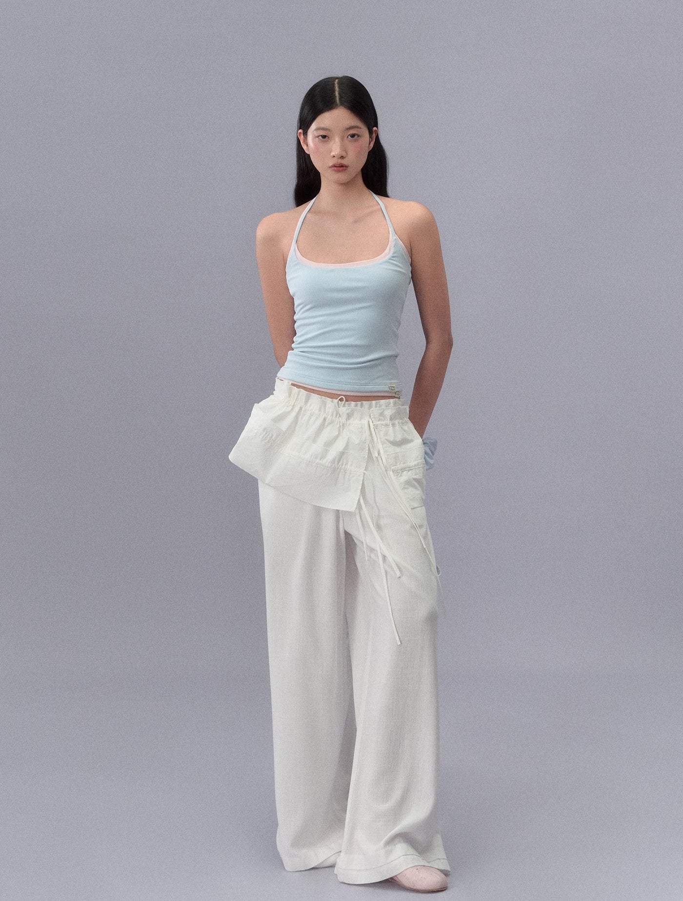 Lace Waistband Drape Pants LAL0212
