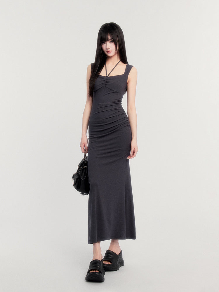 Square Neck Slimming Fishtail Dress VOC0390