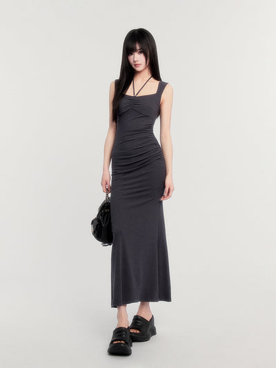Square Neck Slimming Fishtail Dress VOC0390