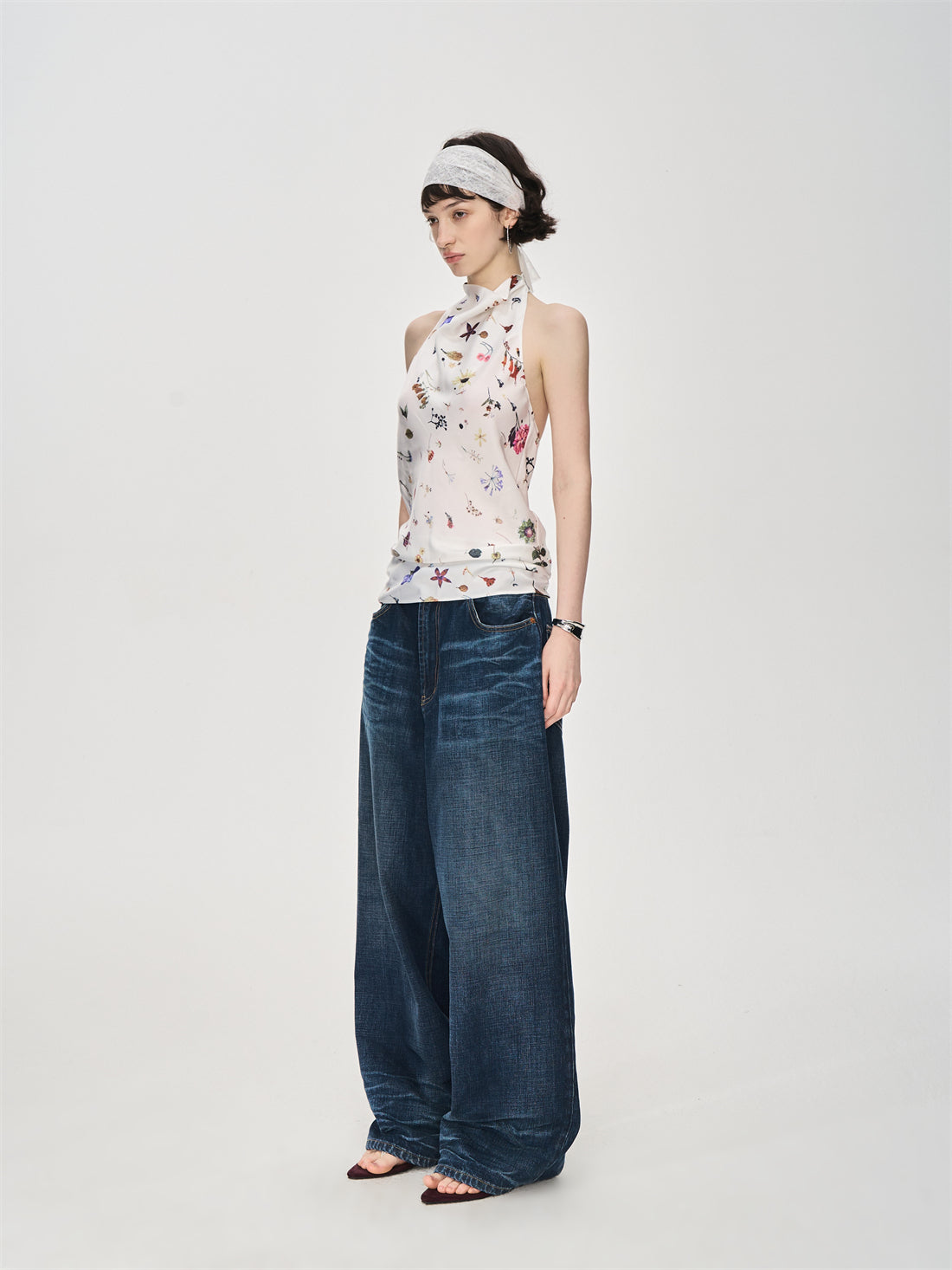 Full Print Halter Neck Top CUR0233