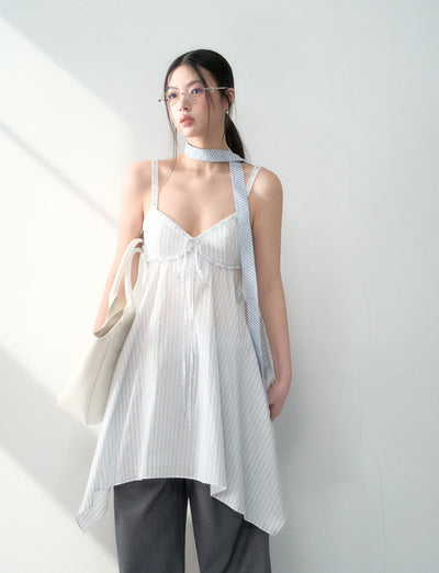 Irregular Striped Suspender Dress LAL0193