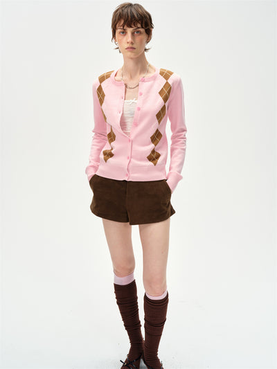 Diamond-shaped Knitted Cardigan CUR0256