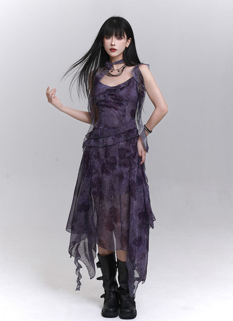 Purple Strap Suspender Dress LAD0220