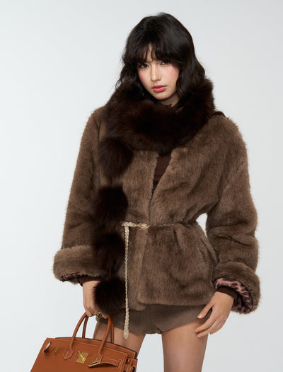 Pom-pom Puff Fur Scarf 4MU0172