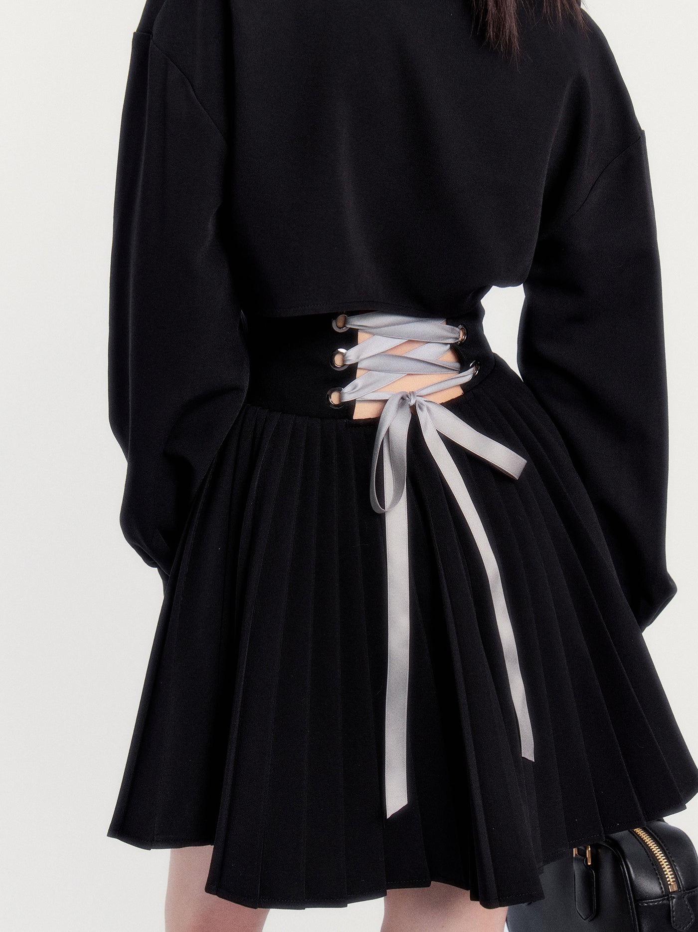 Backless Pleated Shirt Dress VOC0420