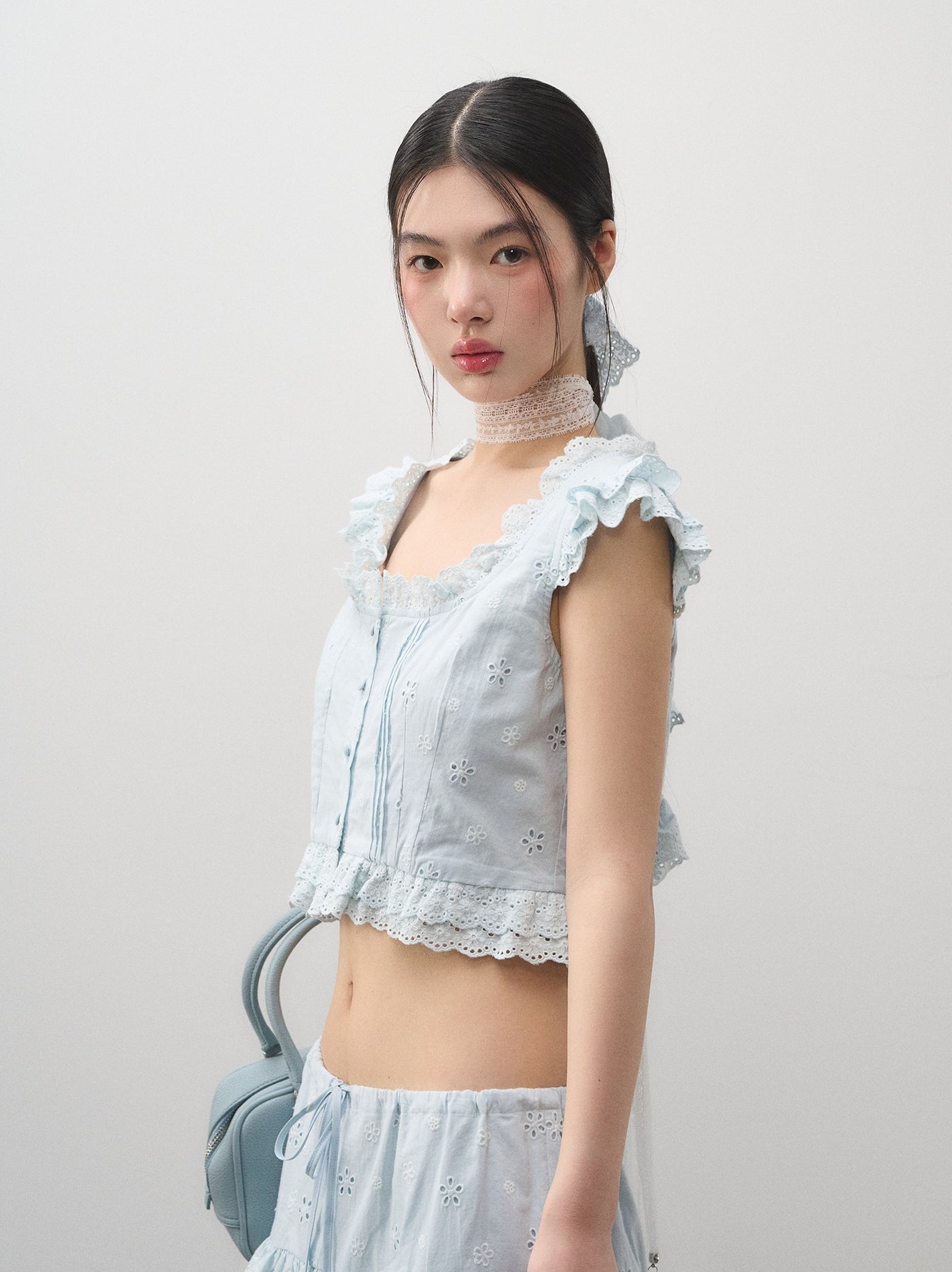 Flying Sleeves Top/Lace Cake Skirt LAL0171