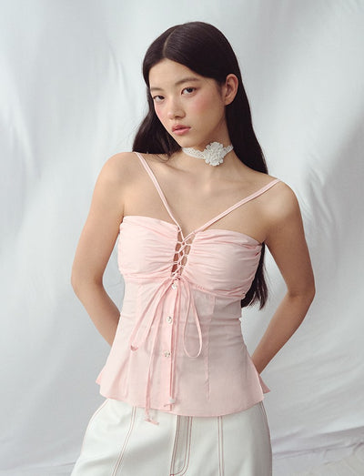 Cross Strap Hollow Striped Camisole LAL0220