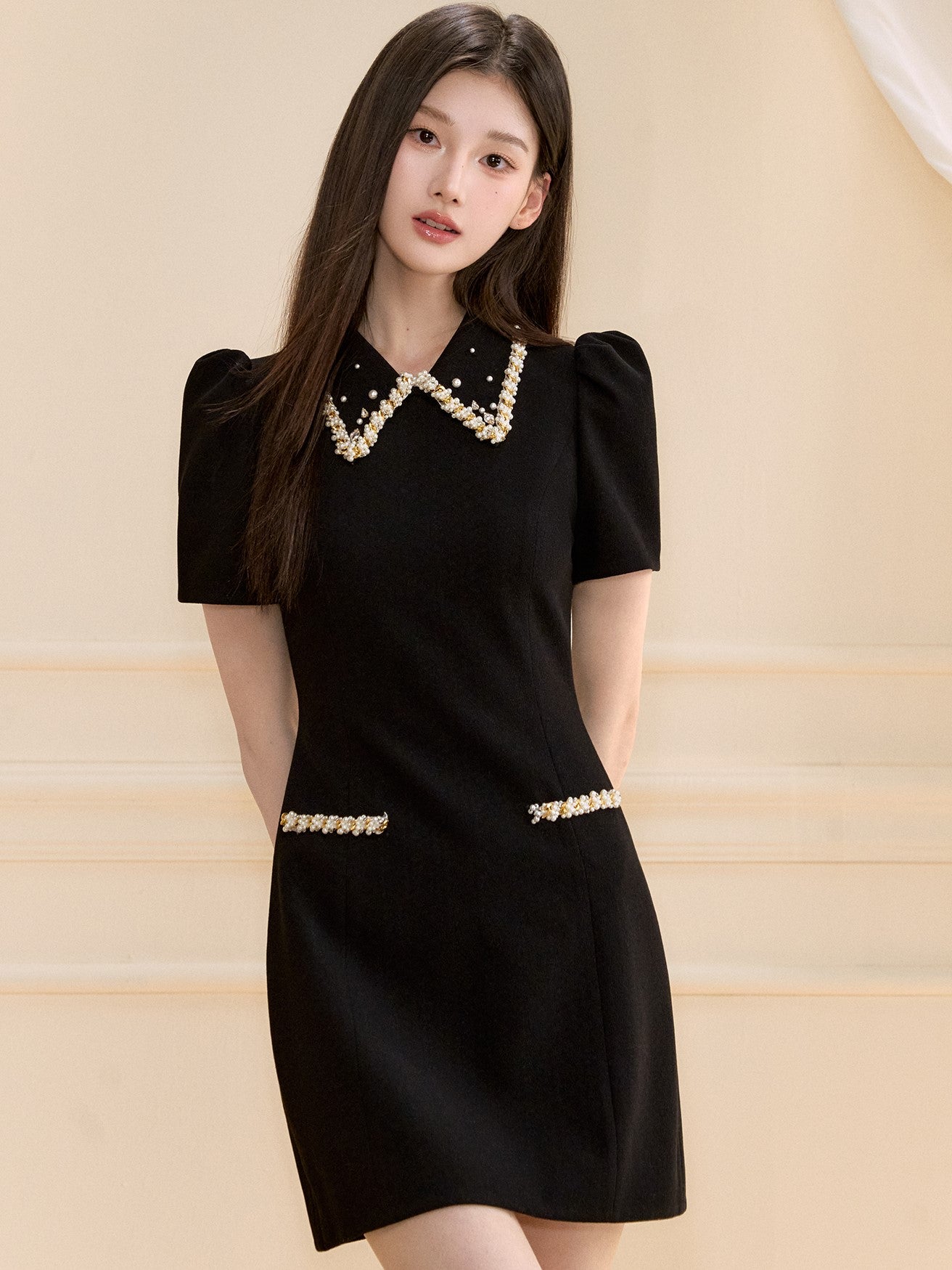 Starry Black A-line Dress OSH0133