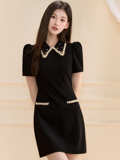 Starry Black A-line Dress OSH0133