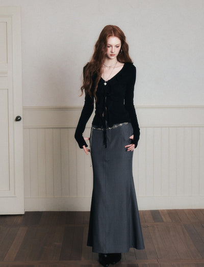 Back Slit Long Fishtail Skirt LUL0178