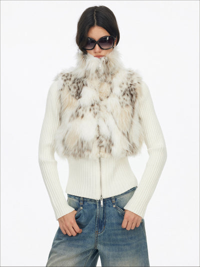Eco-friendly Fur Patchwork Knit Jacket SAL0194