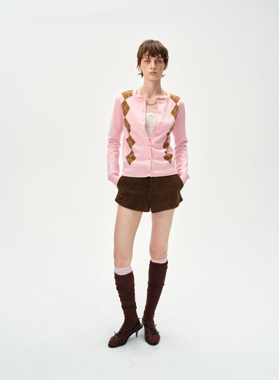 Diamond-shaped Knitted Cardigan CUR0256