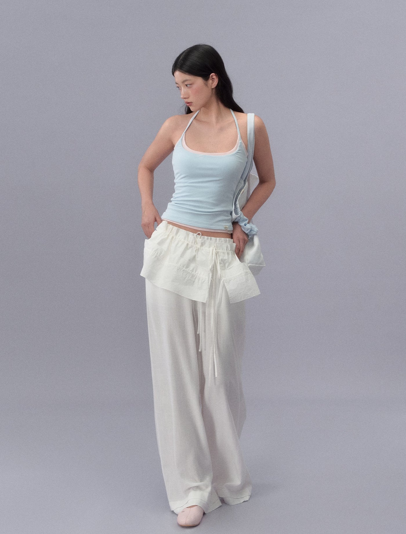 Lace Waistband Drape Pants LAL0212