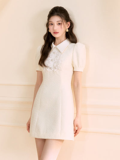 Lace Pearl Sleeveless/Short Sleeves Dress OSH0127