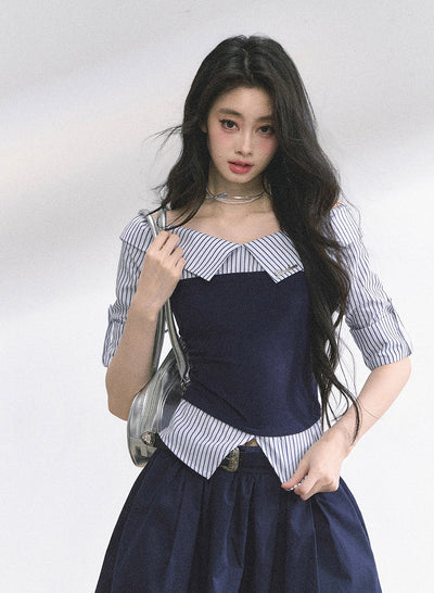 Large Collar Short-sleeved Shirt DIA0527