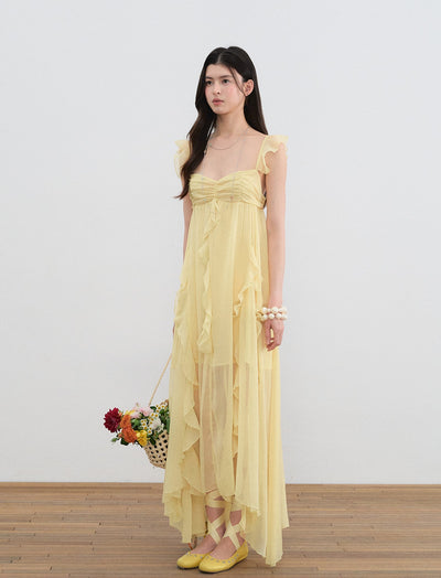 Small Flying Sleeves Ruffle Dress LAL0196