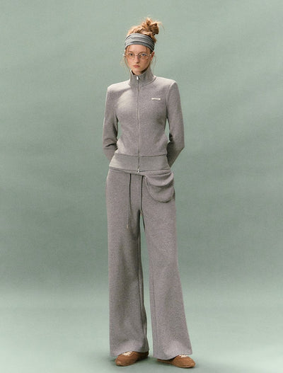 Stand Collar Slim Sweatshirt Jacket/Pants LAL0236