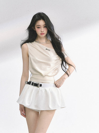 Slim Waist Off-shoulder Top DIA0494