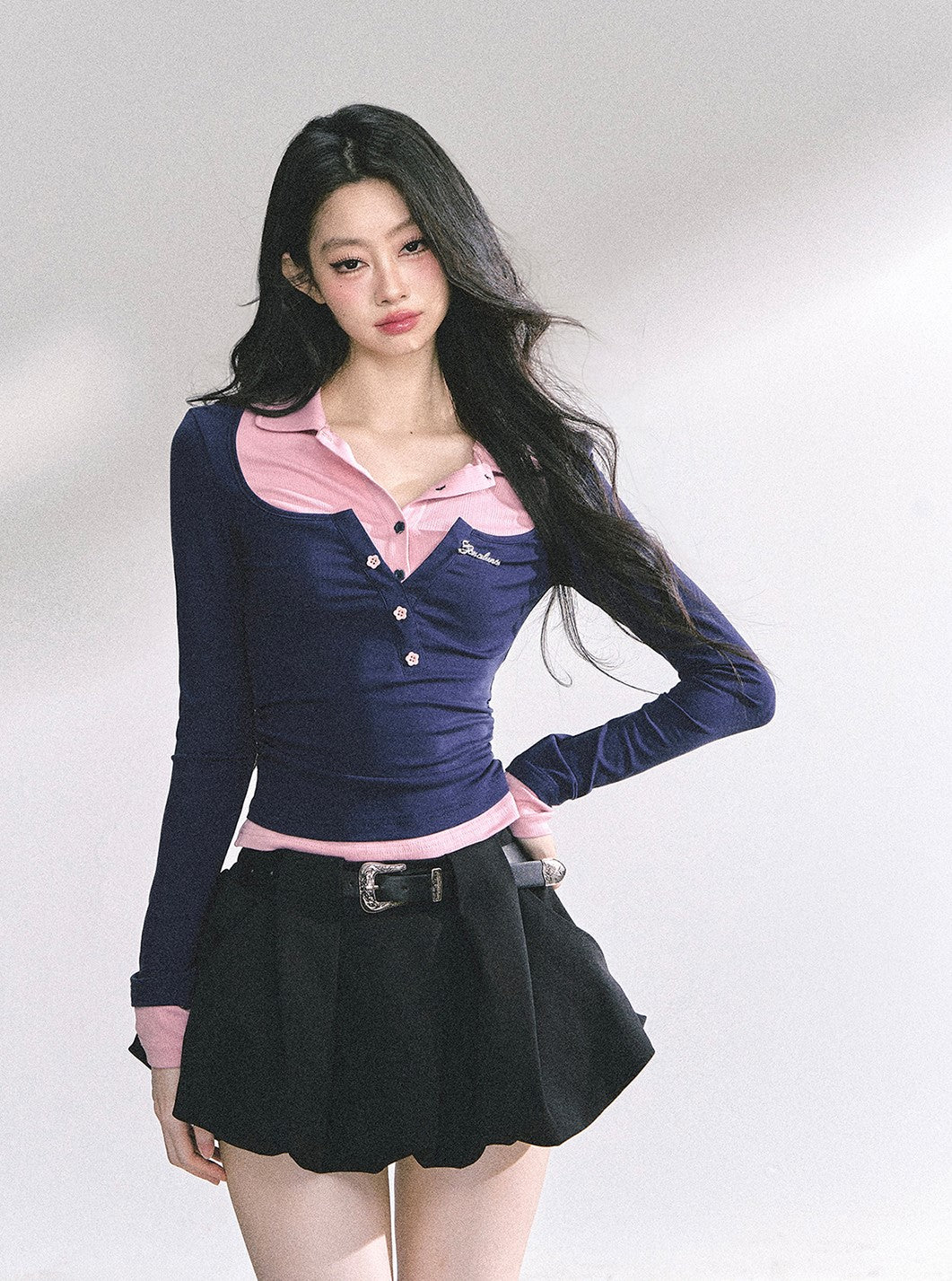 Fake Two-piece Long-sleeved T-shirt DIA0547