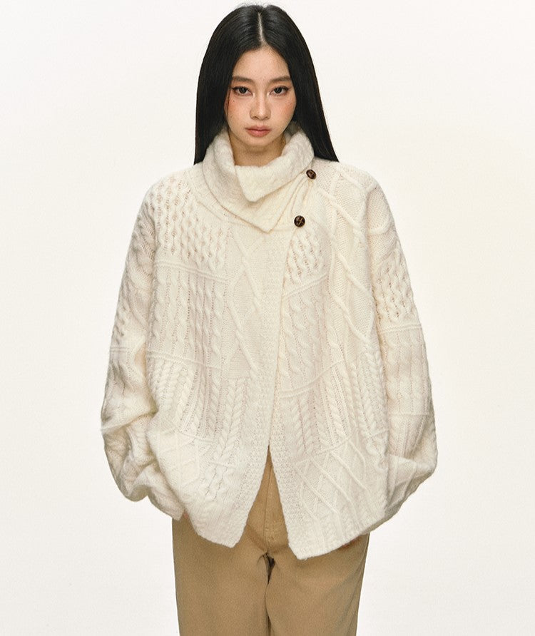 High-Neck Relaxed Design Unique Sweater ANA0083