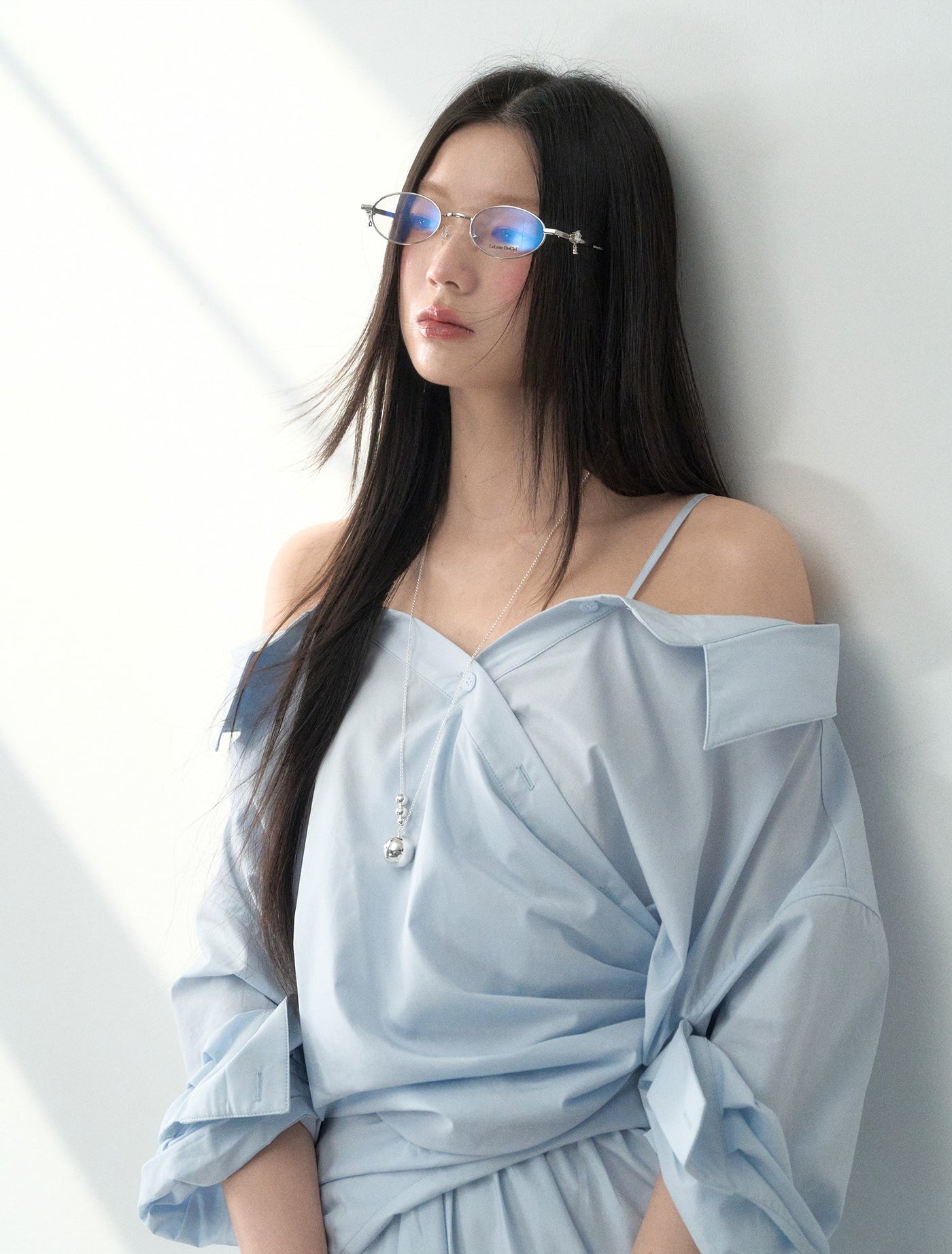 Off-shoulder Pleated Suspender Dress LAL0180