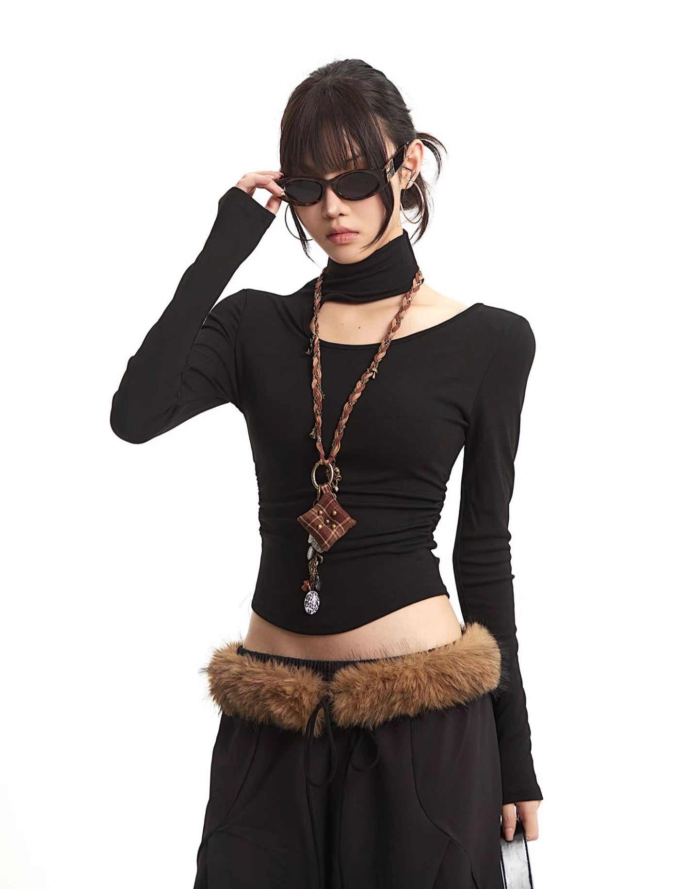 Slim Irregular Cut Long Sleeves T-Shirt UNC0311