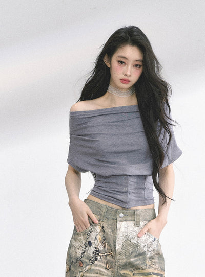 Waist Slimming Short T-shirt DIA0481