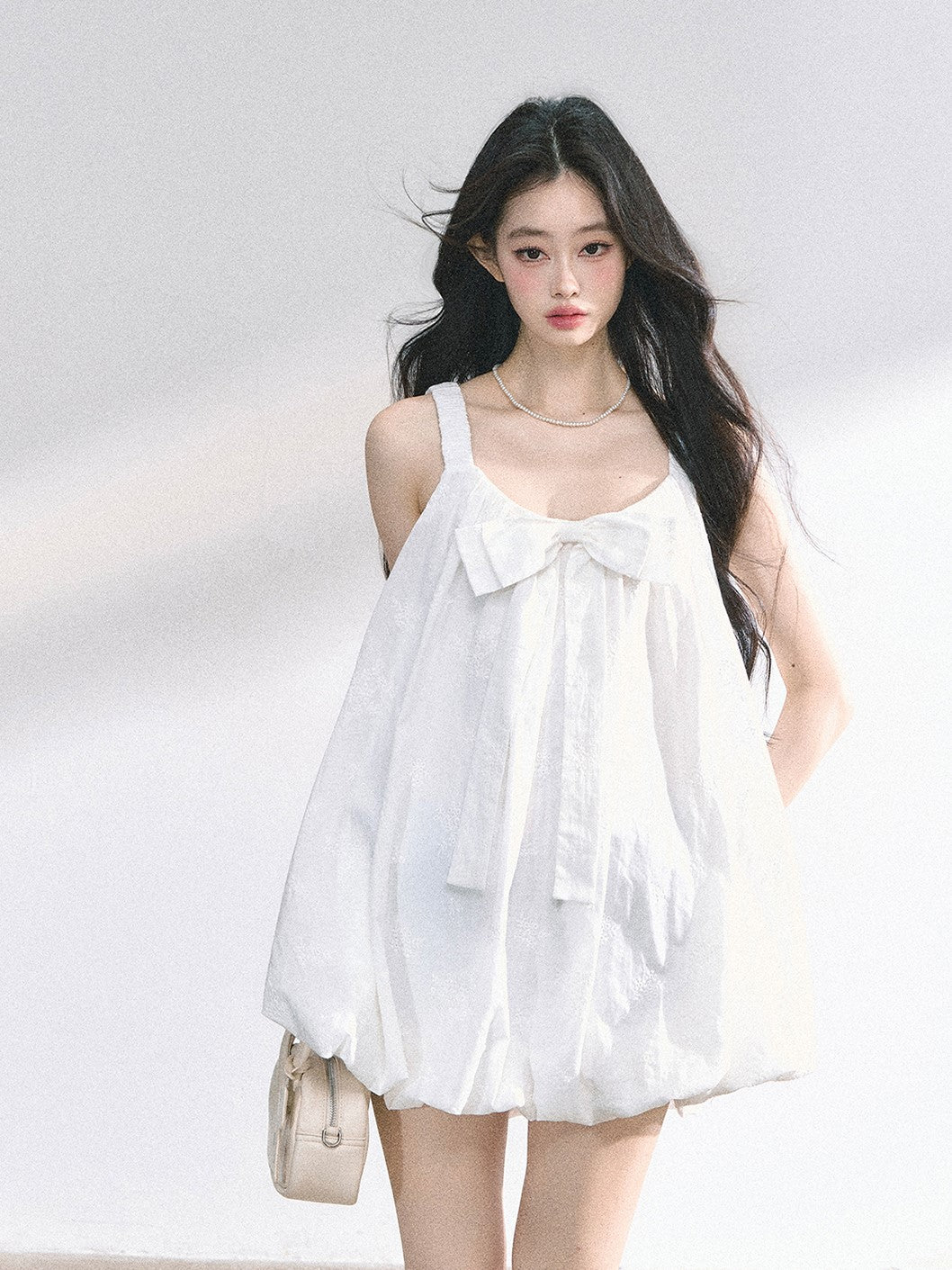 Babydoll Bow Short Dress DIA0464