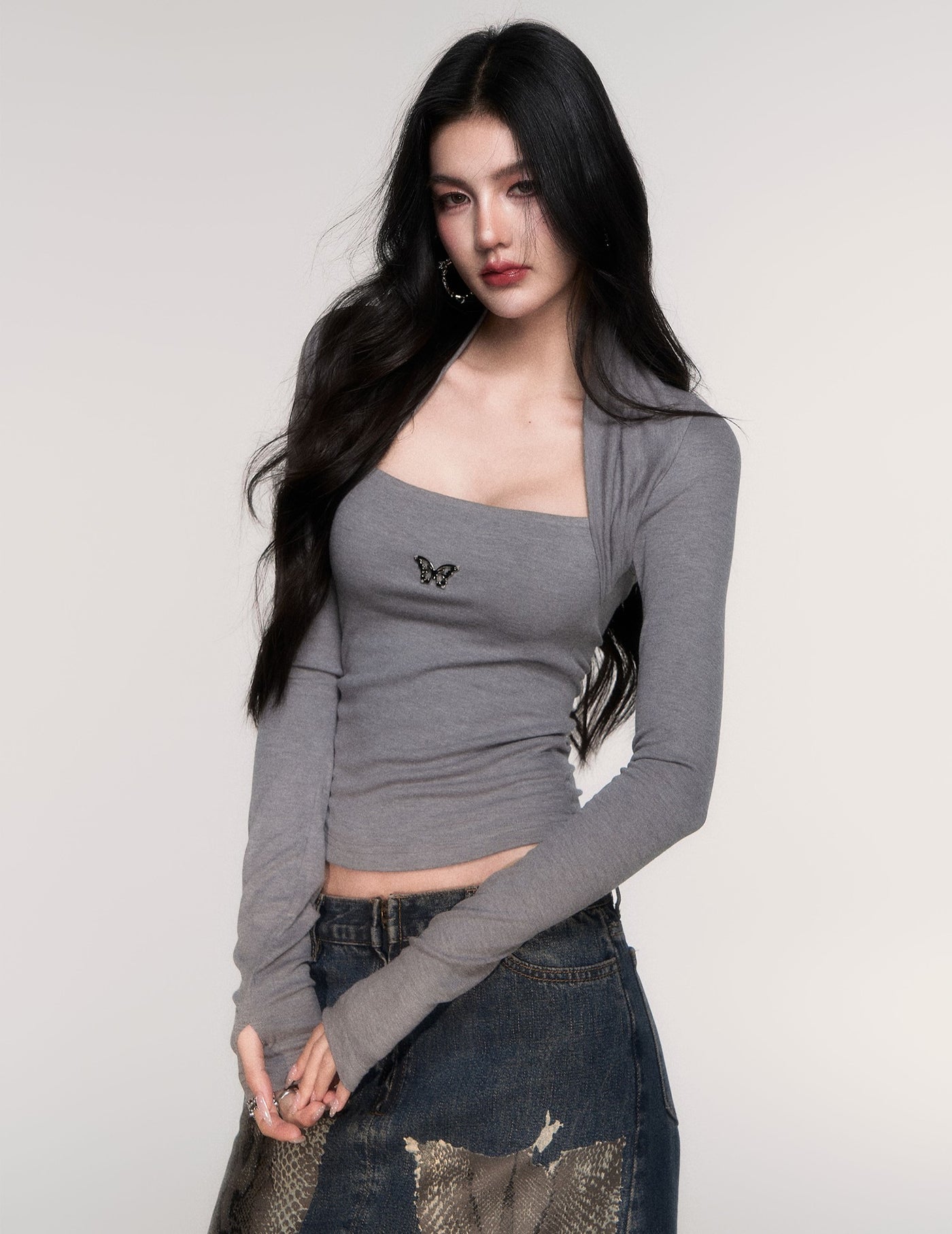 Butterfly Design Slim Fit Sweater LUL0202