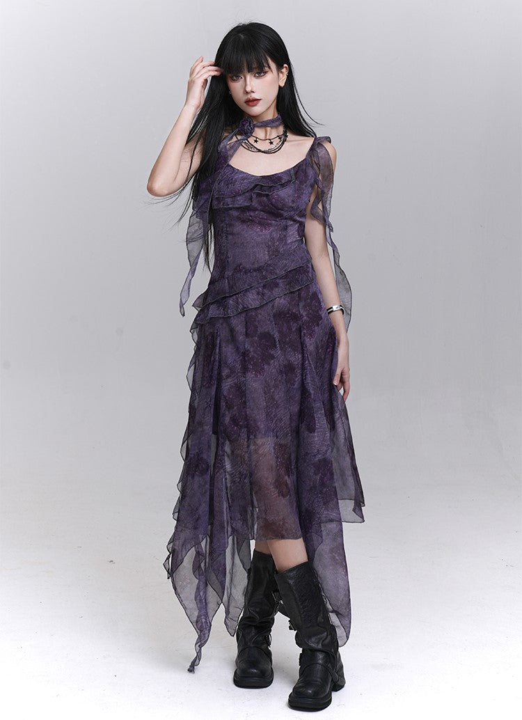 Purple Strap Suspender Dress LAD0220