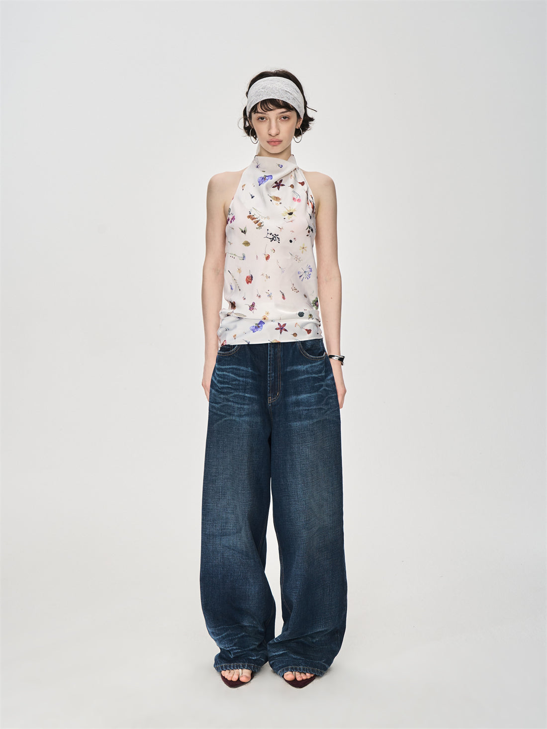 Full Print Halter Neck Top CUR0233