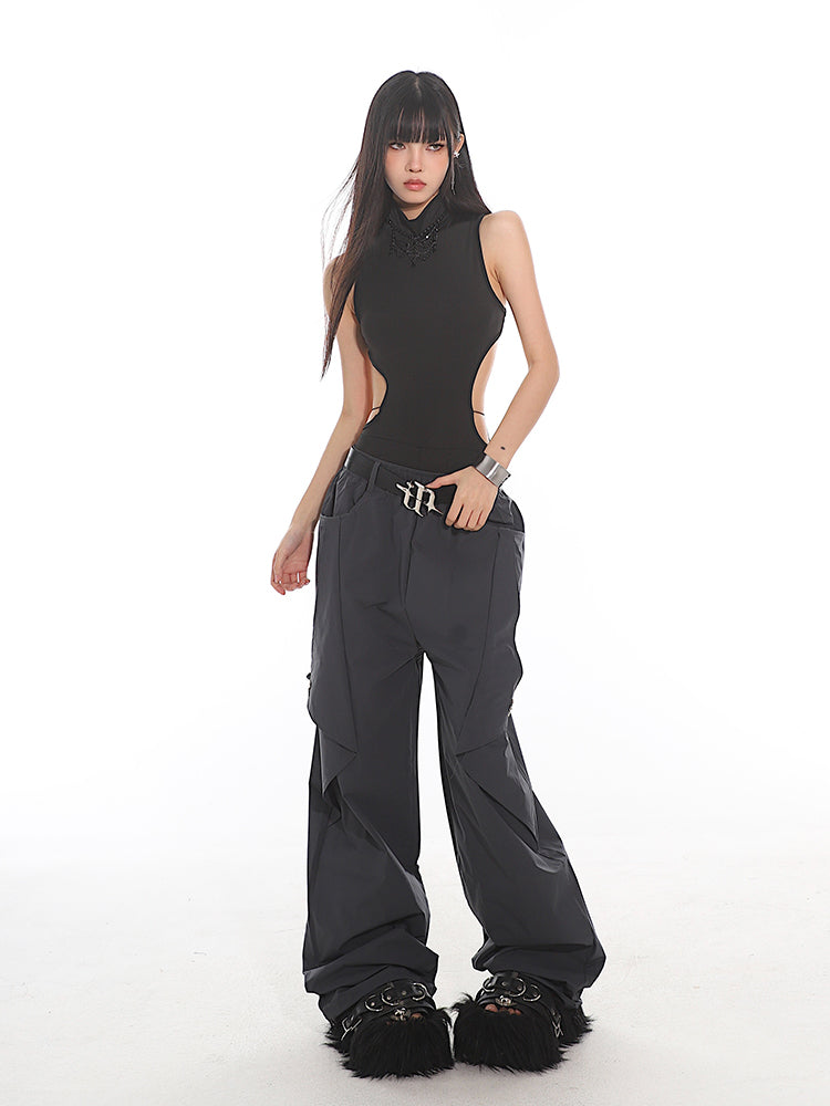 Niche Design Backless Cross-slimming Jumpsuit UNC0146