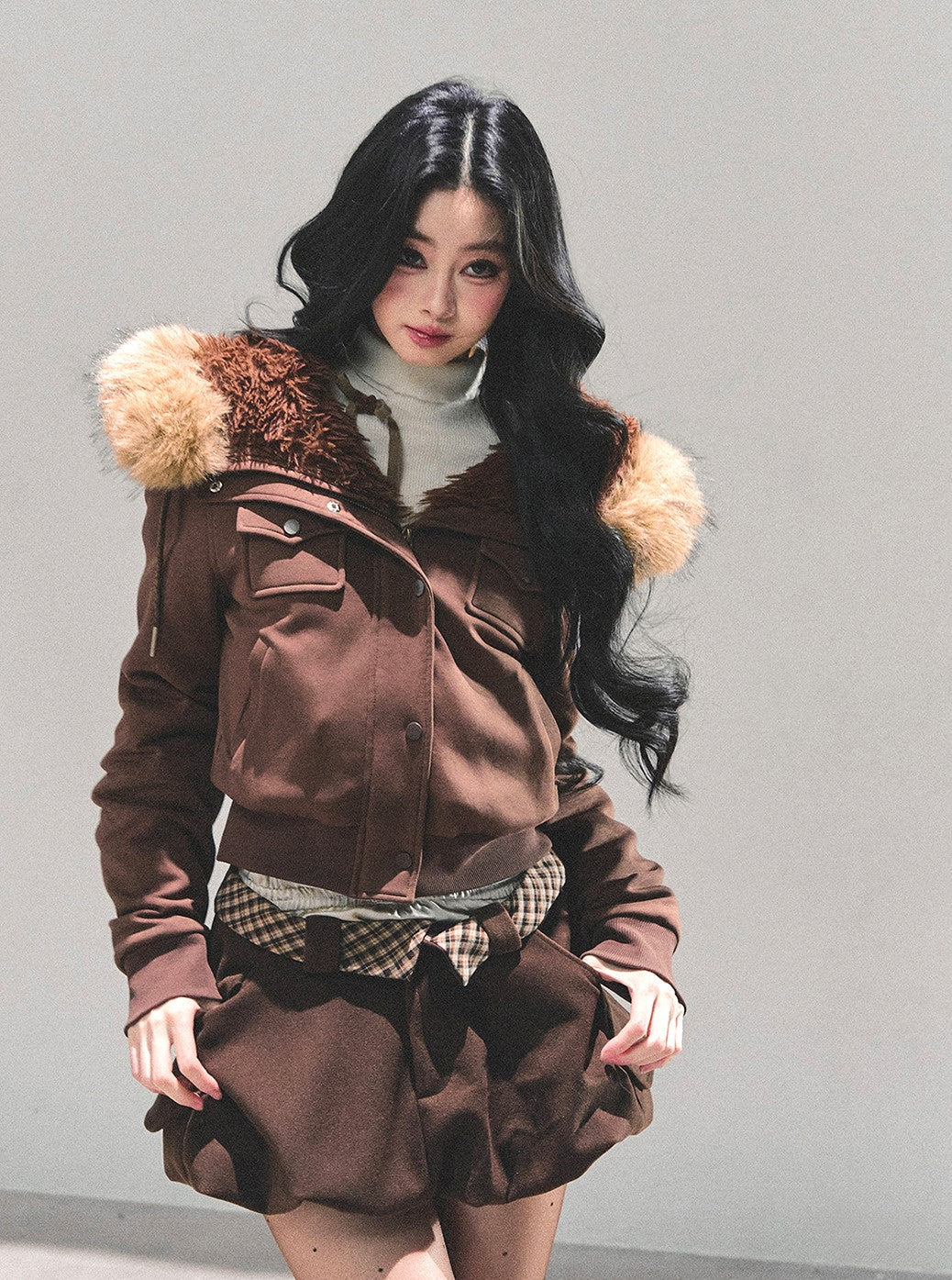 Hooded Lambswool Fleece Jacket DIA0677