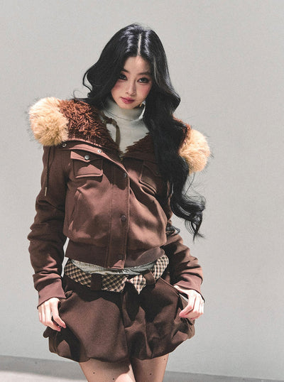 Hooded Lambswool Fleece Jacket DIA0677