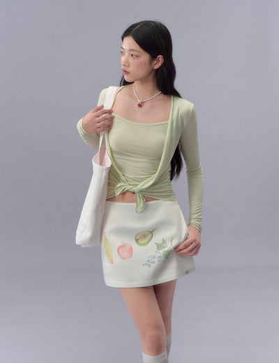 Fruit Print Short Skirt LAL0214