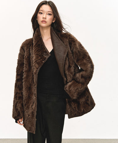 High-end Stand-collar Faux Fur Coat ANA0081