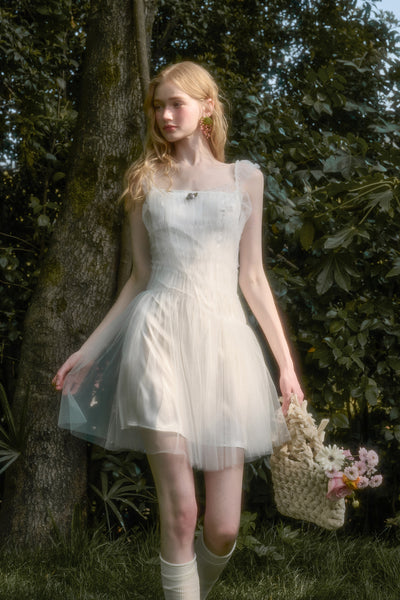 Puffy Layered Suspender Dress GRO0134