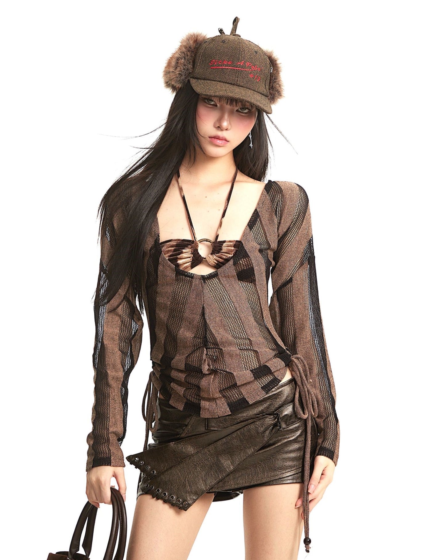 Niche Design Leather Short Skirt UNC0295