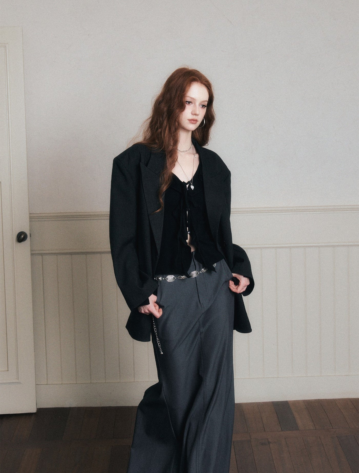 Double-breasted Silhouette Casual Suit Jacket LUL0174