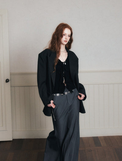 Double-breasted Silhouette Casual Suit Jacket LUL0174
