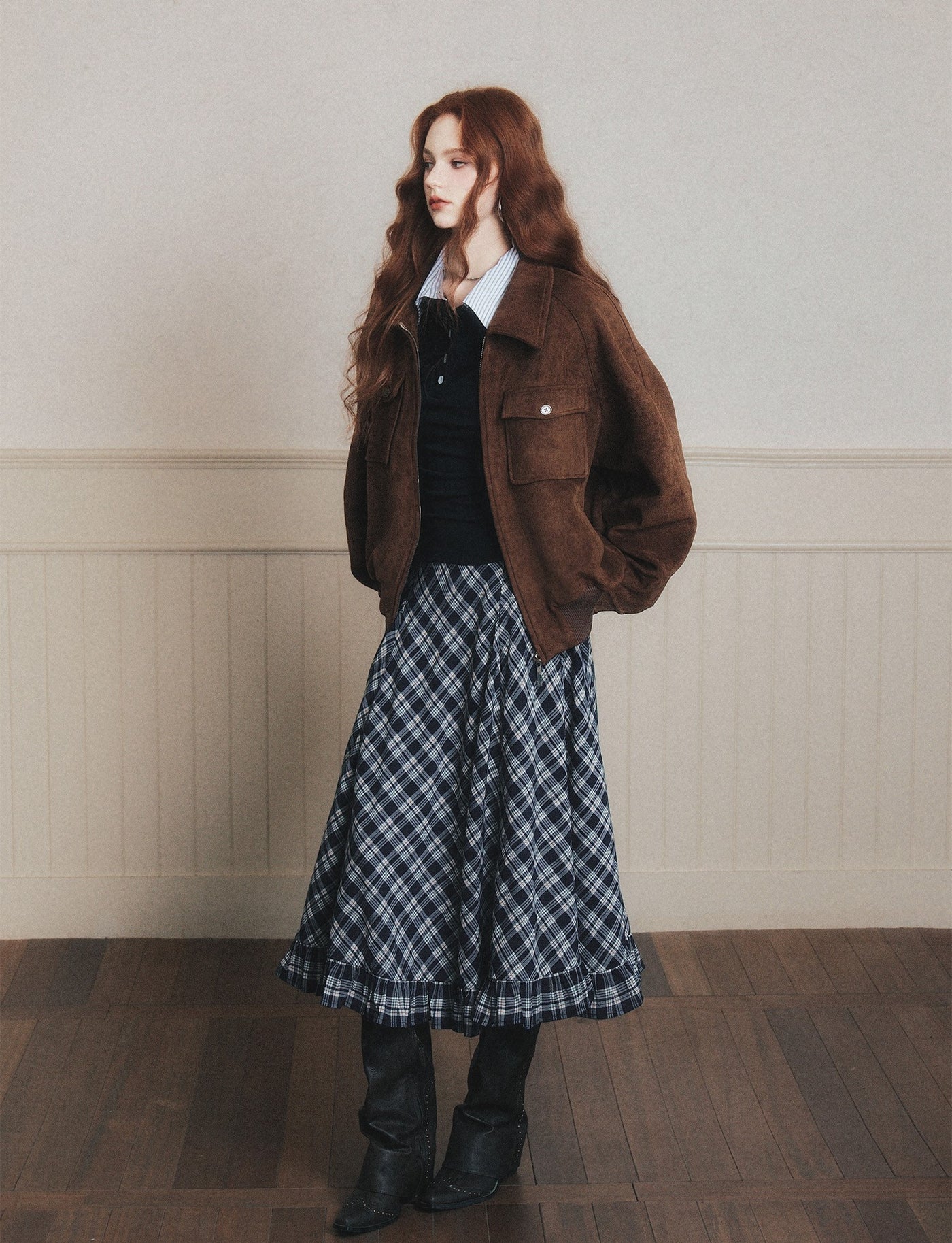 Retro Plaid Large Swing Skirt LUL0188