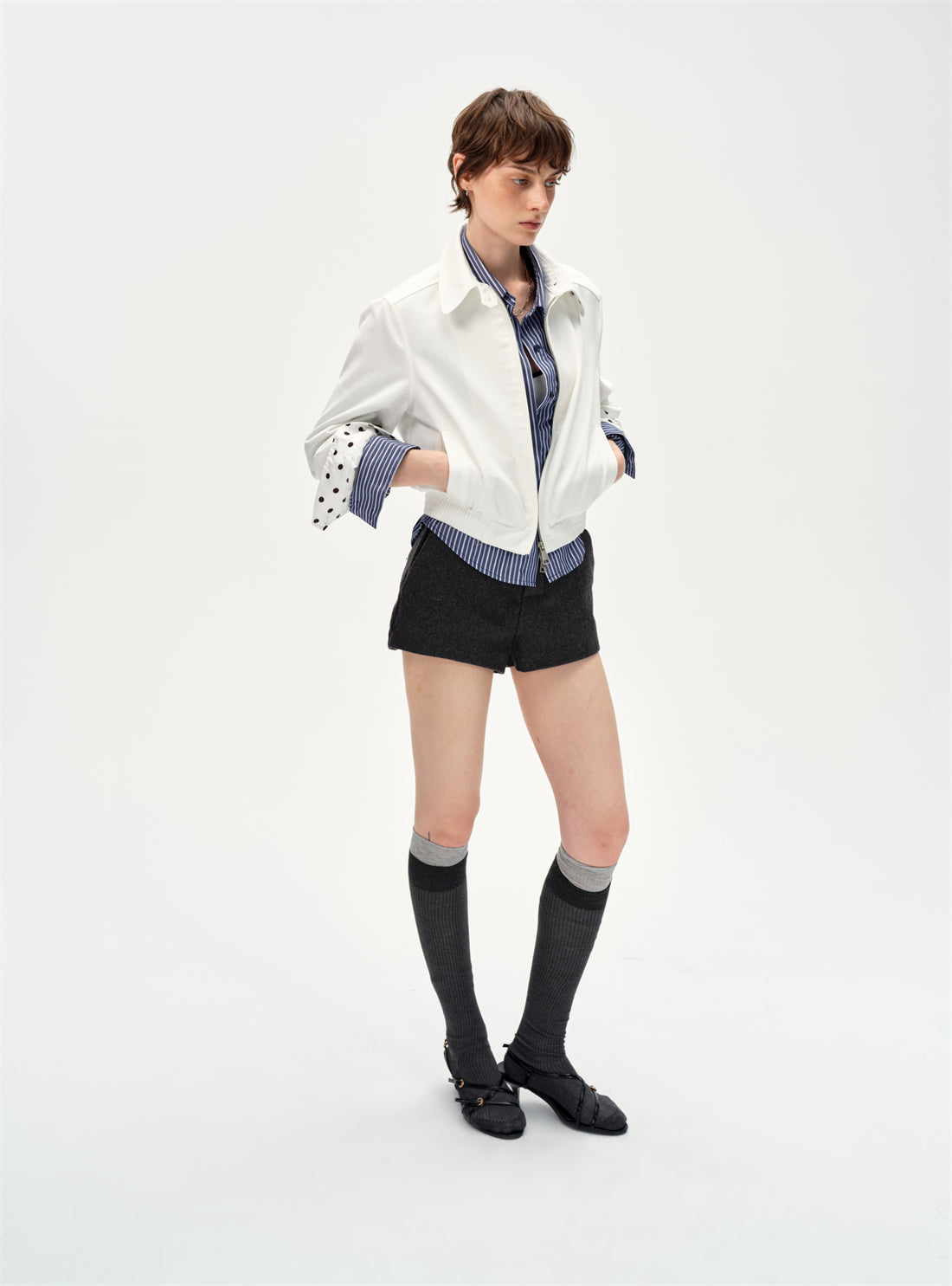 Retro Polka Dot White Jacket CUR0252