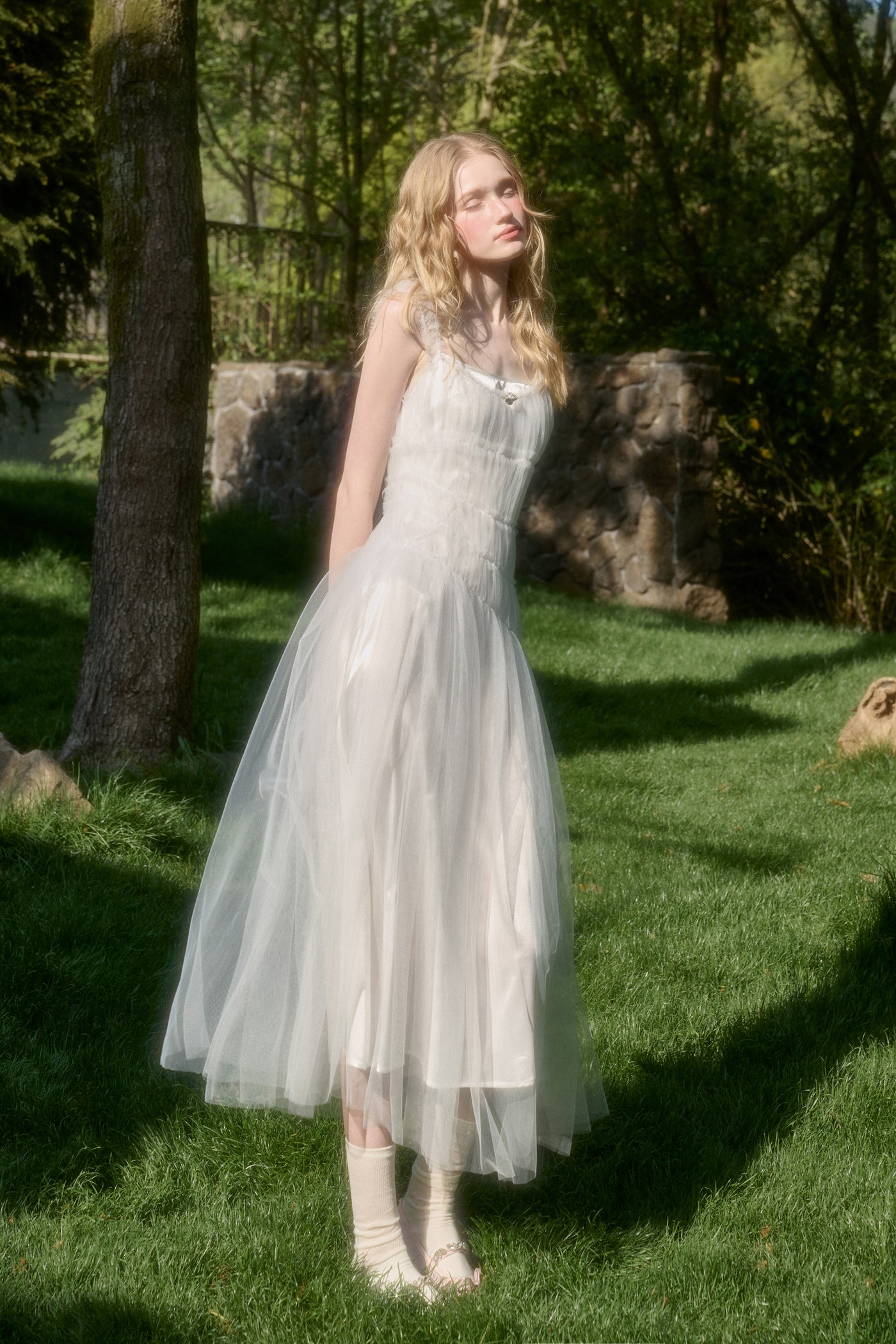 Puffy Tulle Mesh Suspender Dress GRO0130