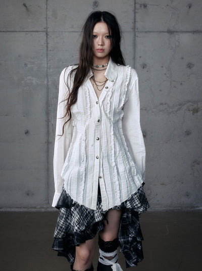Lace V-neck Long/Short Sleeve Shirt NOR0185