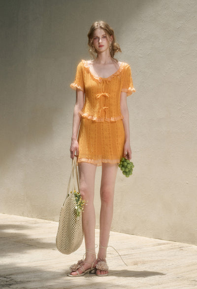 Knitted Lace Camisole/Cardigan/Skirt GRO0165