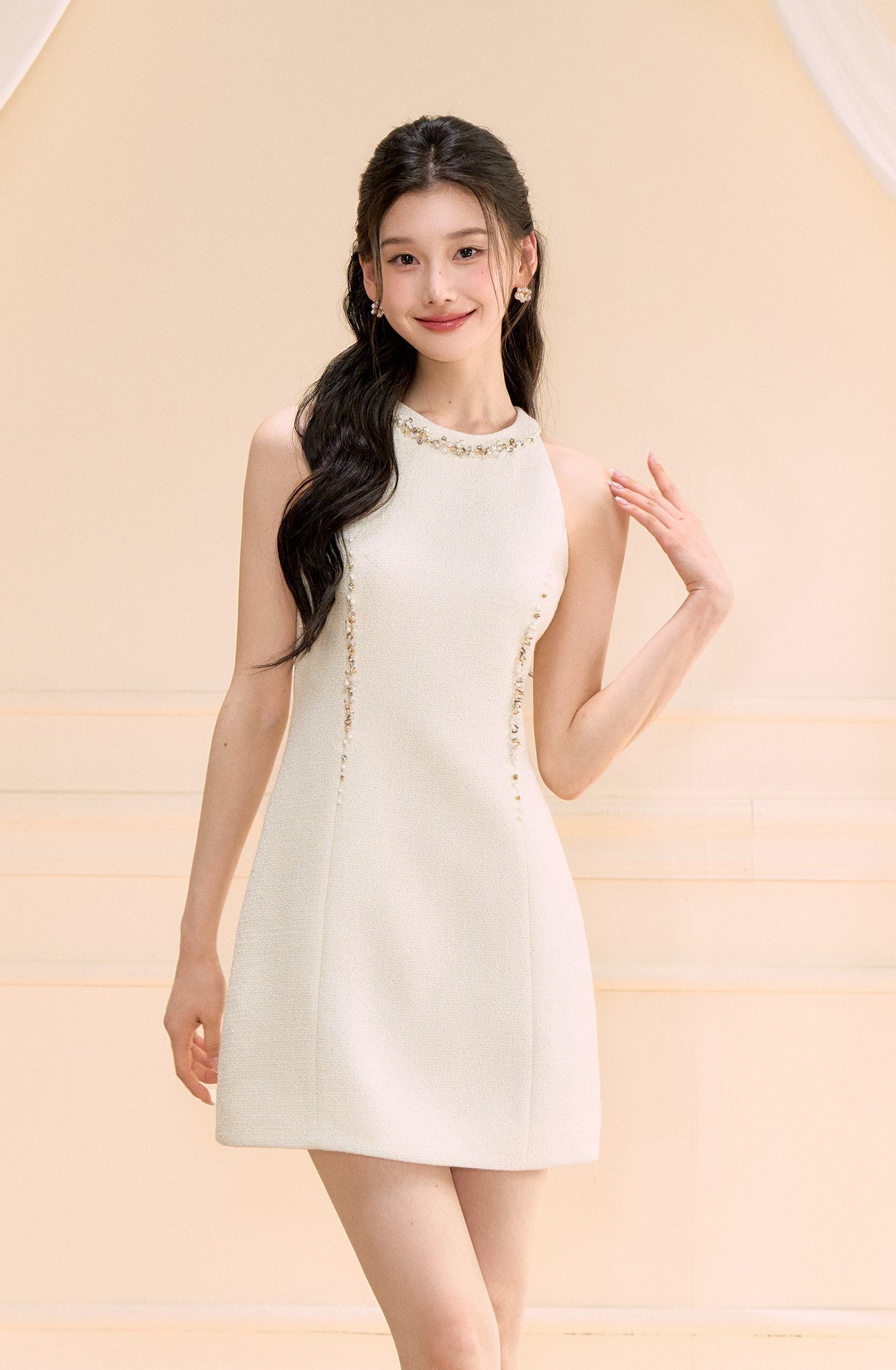 White Small Fragrance Dress OSH0164