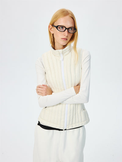 Quilted Lightweight Stand Collar Down Vest CUR0265